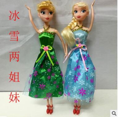 芭芘巴比娃娃2代冰雪奇緣公主兩姐妹配雪寶精美盒裝公主娃娃