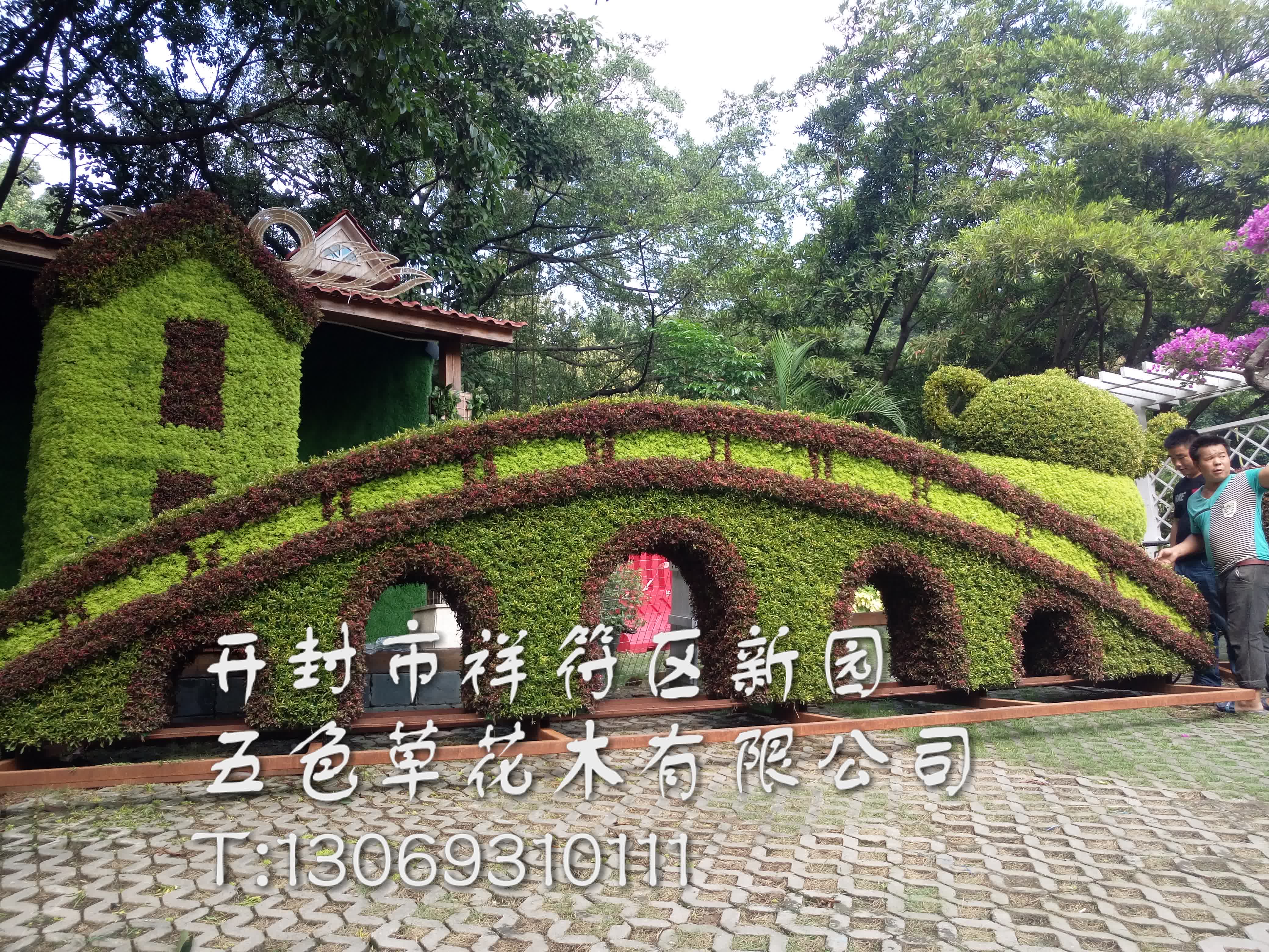 嶺南人家專題造型 嶺南人家專題五色草造型 嶺南人家專題五色草立體造型