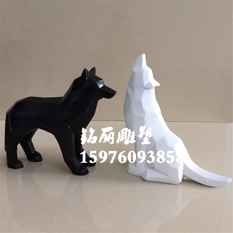 玻璃鋼雕塑抽象幾何卡通狗樹(shù)脂雕塑卡通狗步行街?jǐn)[件裝飾