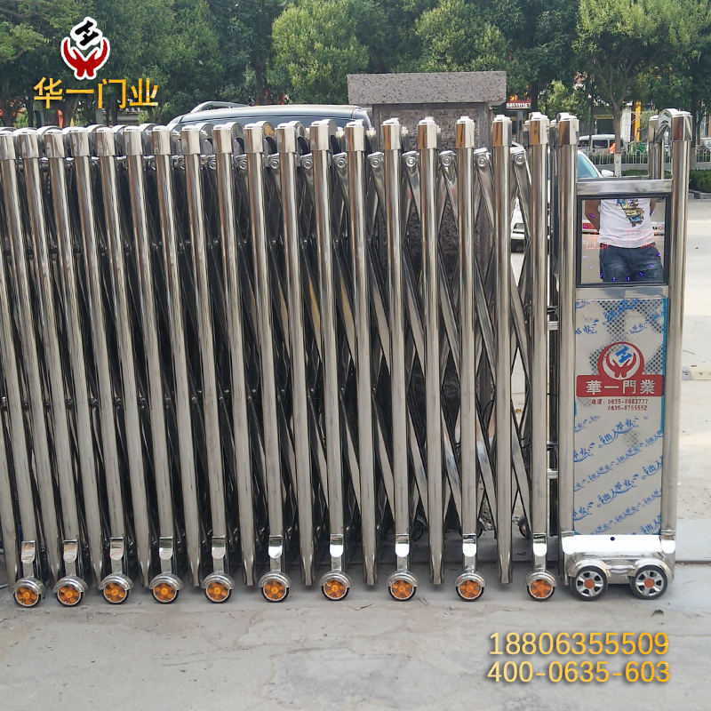 茌平伸縮門|電動(dòng)大門|學(xué)校自動(dòng)大門|安全電動(dòng)門不銹鋼電動(dòng)伸縮門