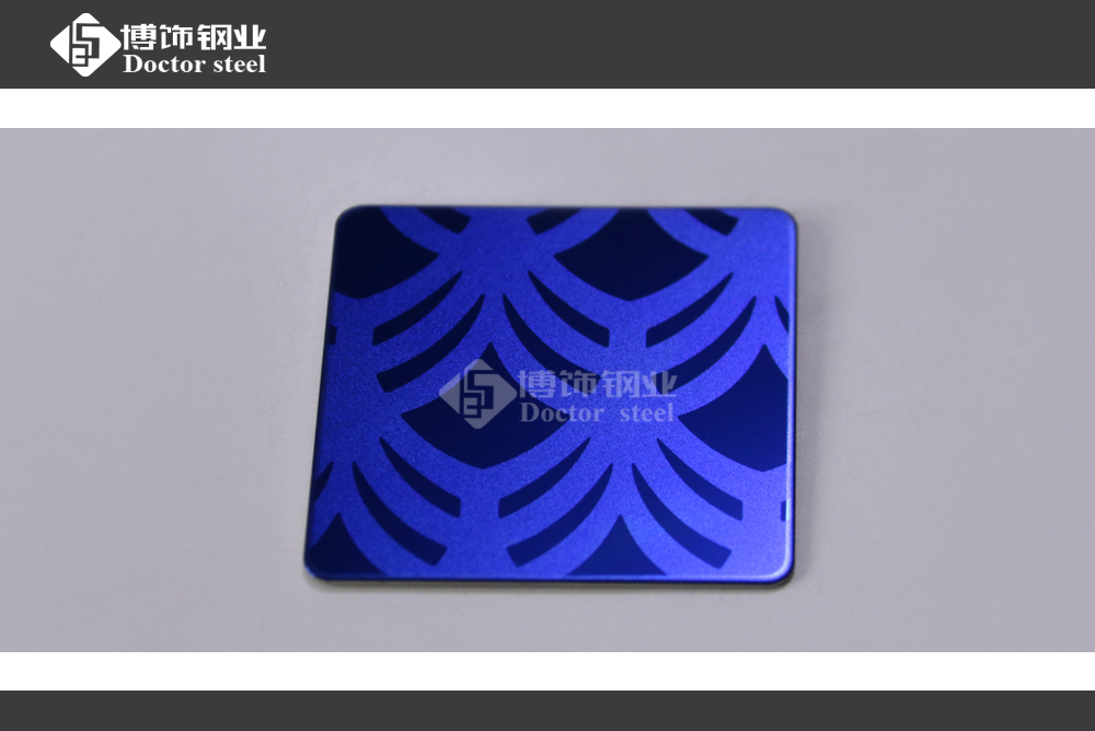 不銹鋼蝕刻板 寶石藍(lán)噴砂蝕刻板