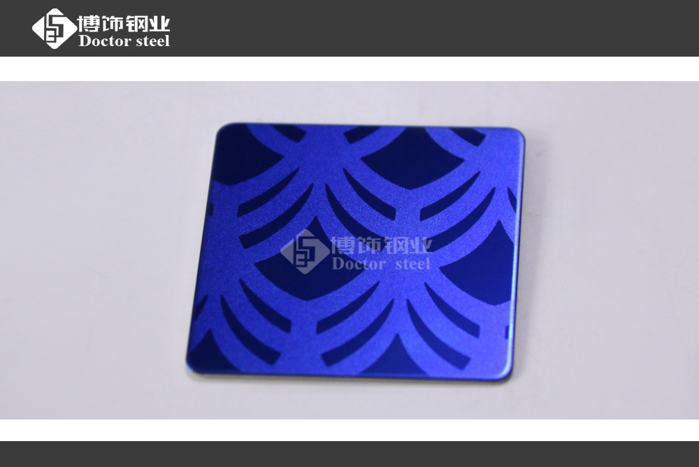 不銹鋼蝕刻板 寶石藍(lán)噴砂蝕刻板