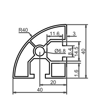 榮鑫 工業(yè)鋁型材 流水線型材 操作臺(tái)型材   RXD4040DY1402