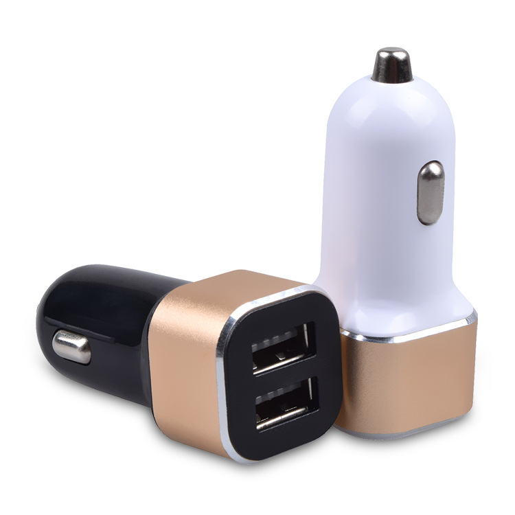 雙USB點(diǎn)煙器車載車充 鋁合金車載手機(jī)充電器 雙USB2.1A新款車充