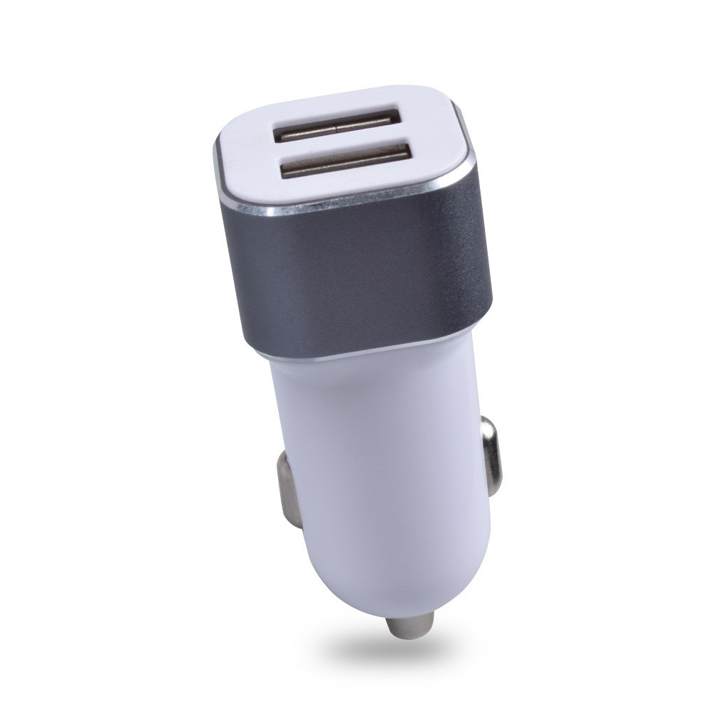 雙USB點(diǎn)煙器車載車充 鋁合金車載手機(jī)充電器 雙USB2.1A新款車充