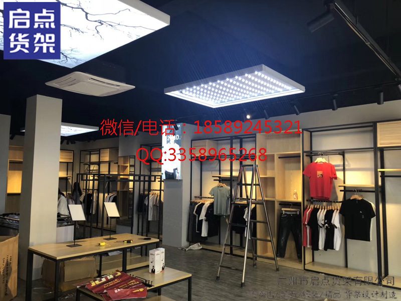 男裝陳列展示架 服裝品牌視覺(jué)營(yíng)銷(xiāo)白色KM男裝貨架