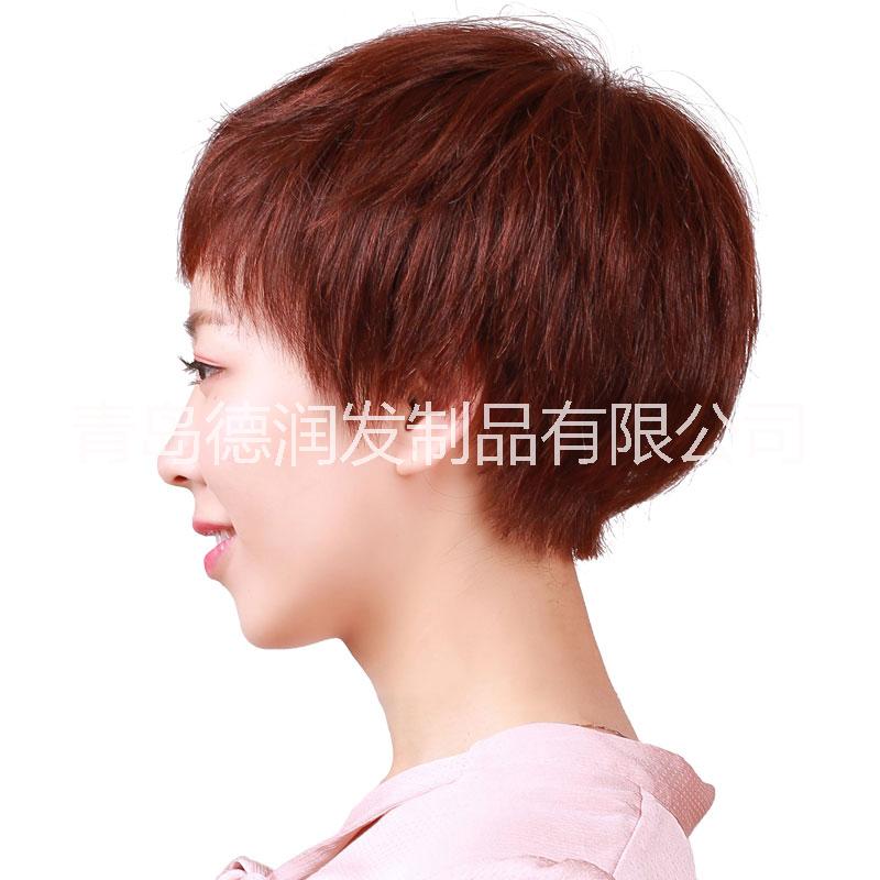 德潤 短直發(fā) 發(fā)套 中老年假發(fā) 真人發(fā)假發(fā) 逼真