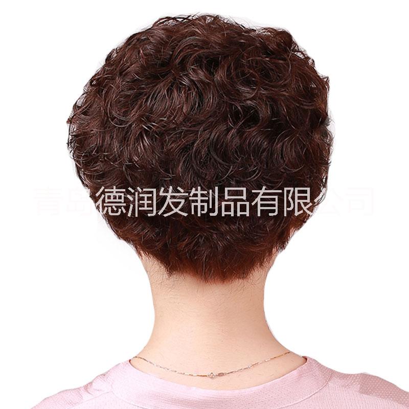 德潤遞針發(fā)套 中老年假發(fā) 短卷發(fā) 真人發(fā)假發(fā) 逼真
