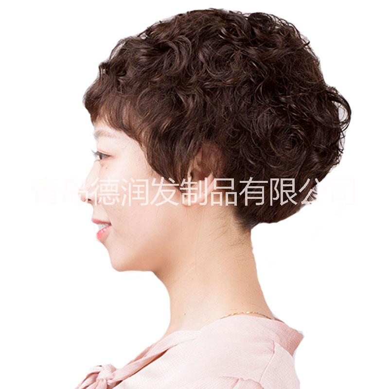 德潤遞針發(fā)套 中老年假發(fā) 短卷發(fā) 真人發(fā)假發(fā) 逼真