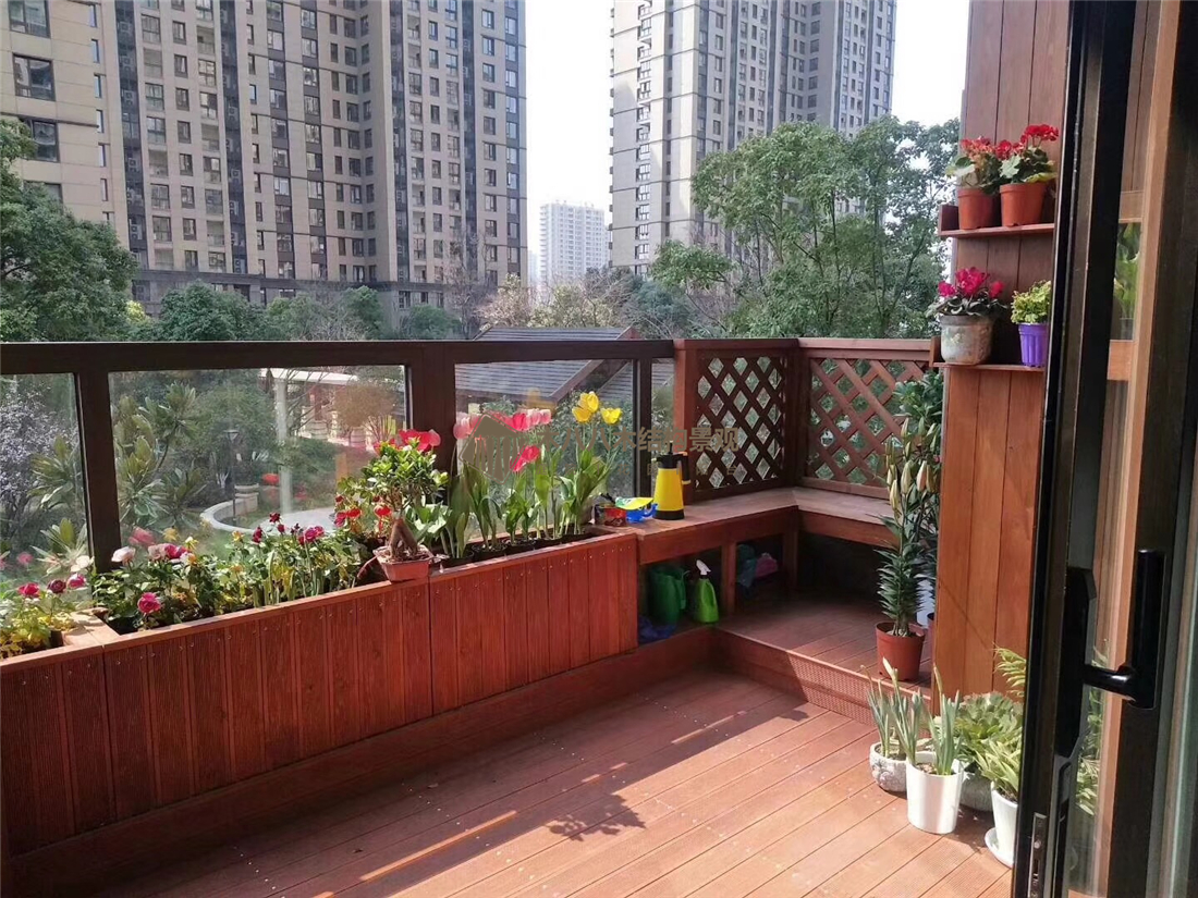 供應(yīng)陽臺景觀花園陽臺施工陽臺地板 木八八陽臺地板 木八八花園木-陽臺景觀