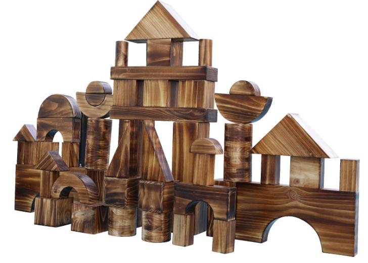 新款大型戶外碳化積木幼兒園火燒積木 炭燒拼搭積木廠家直銷