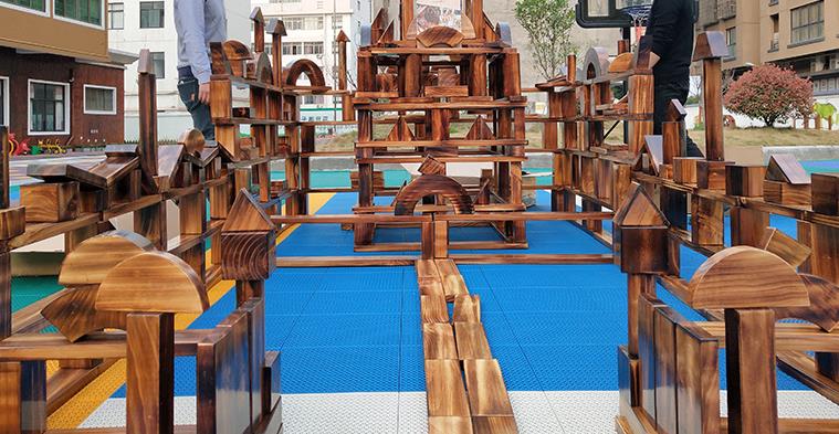 新款大型戶外碳化積木幼兒園火燒積木 炭燒拼搭積木廠家直銷