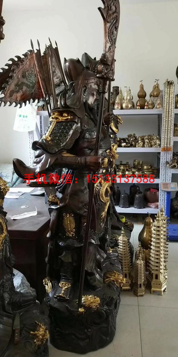 銅關公佛像 武財神銅佛像