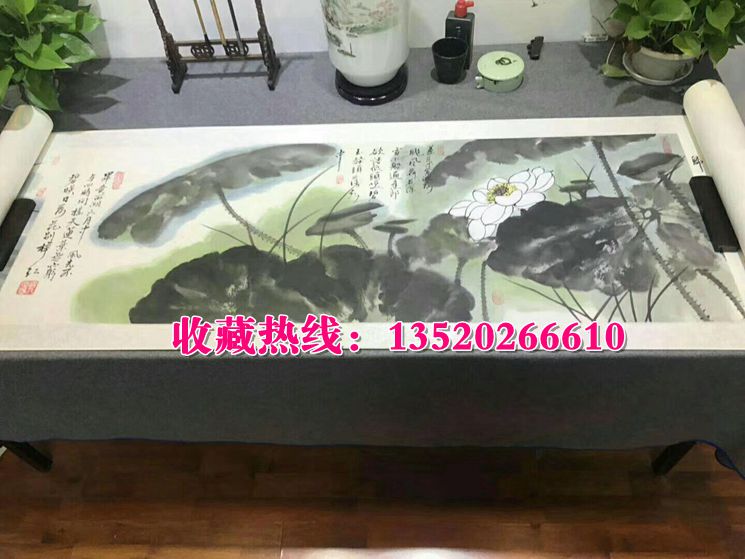 盛世祥荷圖 張大千弟子張樸野親繪