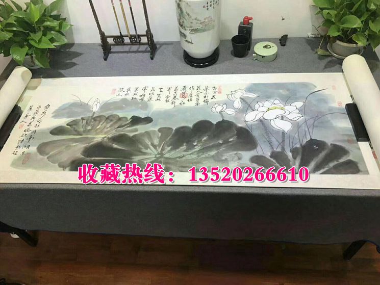 盛世祥荷圖 張大千弟子張樸野親繪