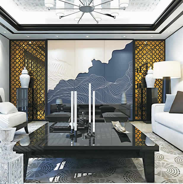 海闊天空浮雕硬包背景墻leqifei.com