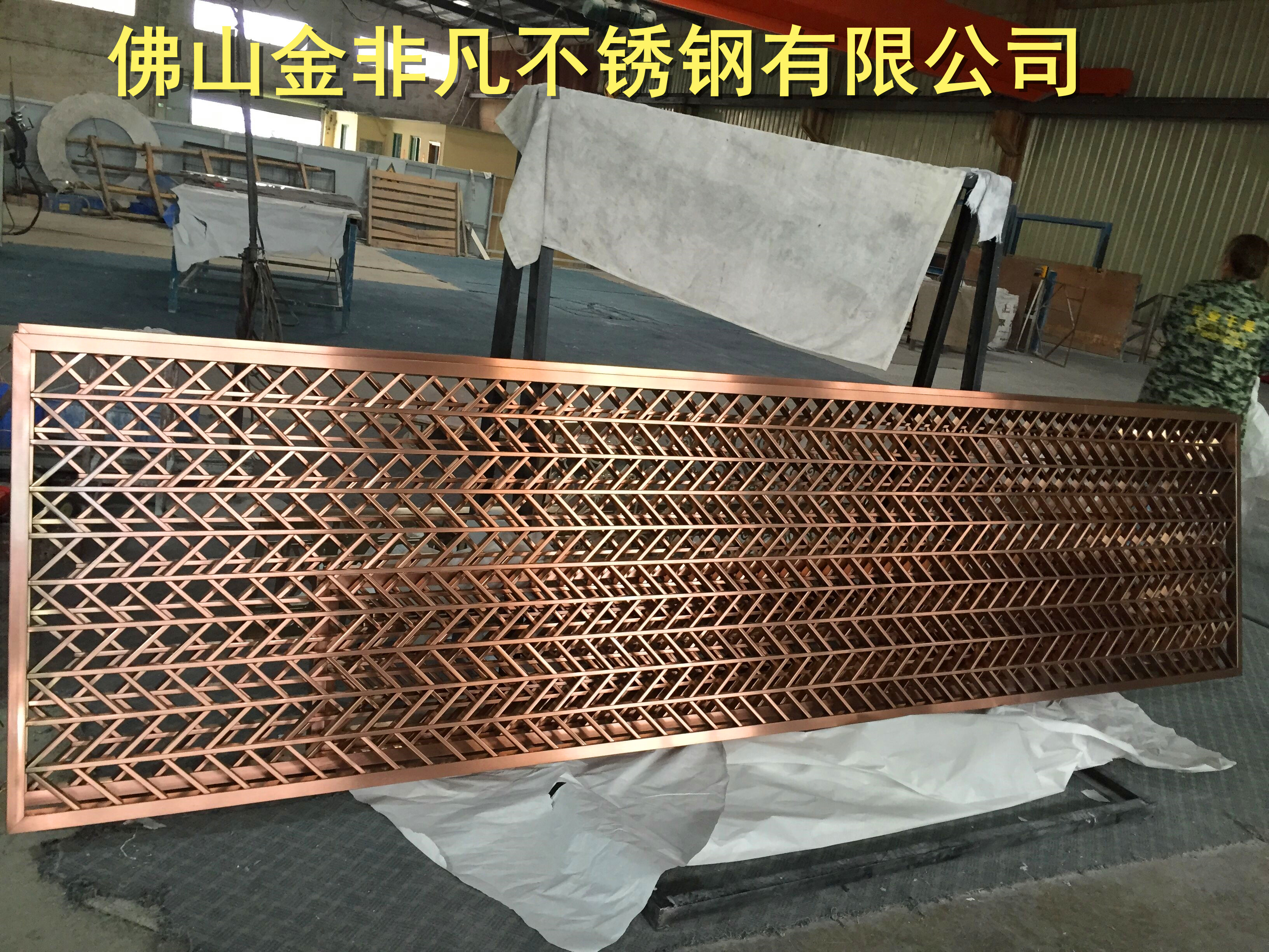 高端鏡面玫瑰金不銹鋼簡約屏風(fēng)隔斷