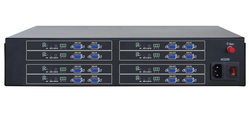 8路VGA光端機(jī)+環(huán)出+雙向音頻+數(shù)據(jù)