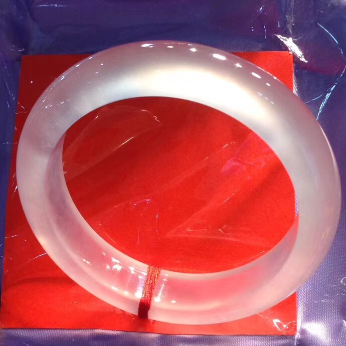 玉名坊新品翡翠手鐲 高冰翡翠手鐲 正圈尺寸55-14-9冰潤(rùn)通透起熒光