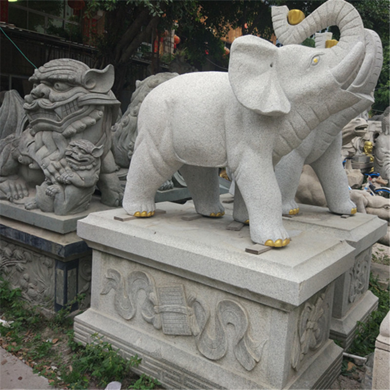 廠家直銷石雕仿古大象 石雕招財(cái)象 花崗巖石雕大象雕塑 石雕大象招財(cái)象