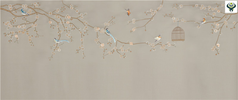 蘇州工筆花鳥壁畫||蘇州工筆花鳥墻體彩繪|蘇州工筆花鳥壁畫圖片