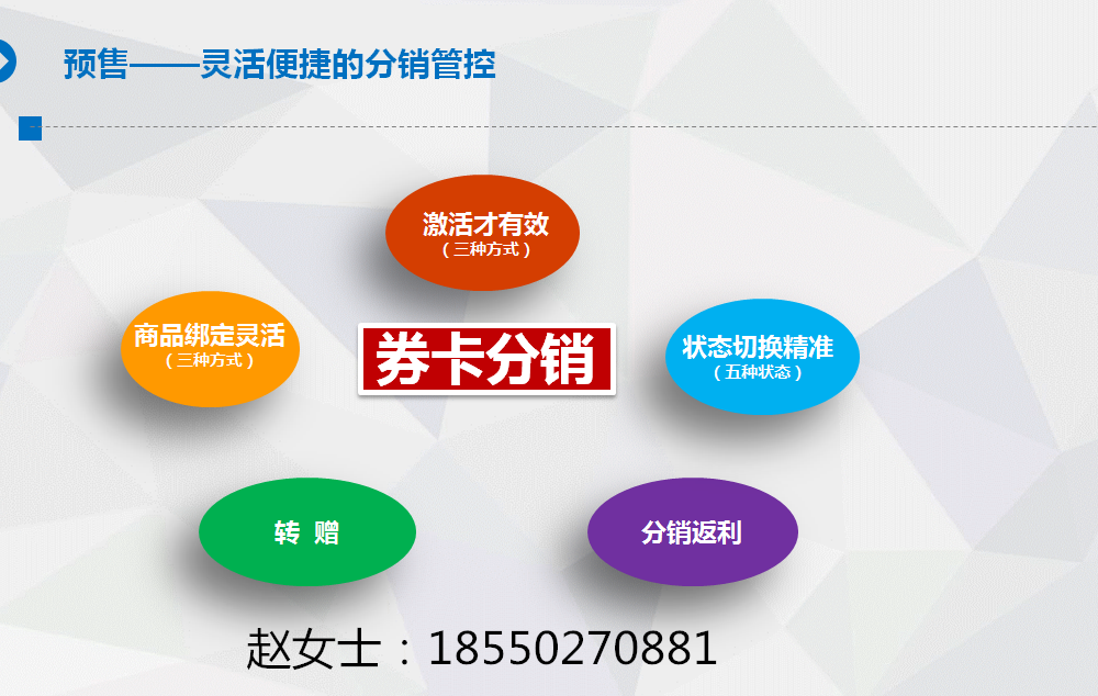 保障一卡一提的帶二維碼管控的卡券