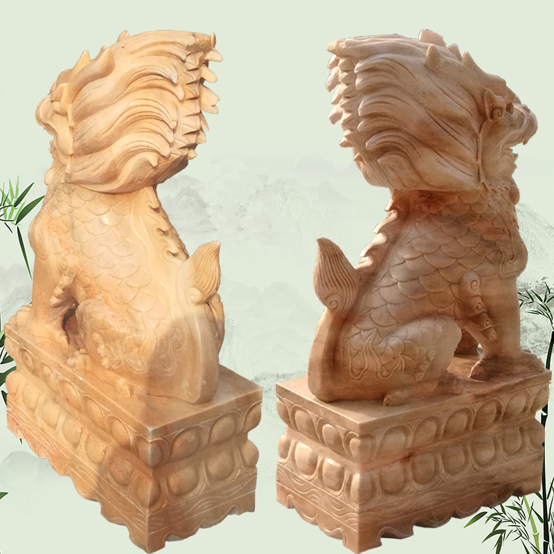 供應(yīng)晚霞紅麒麟石雕漢白玉麒麟一對(duì)鎮(zhèn)宅青石麒麟看門(mén)*石頭麒麟廠家直銷(xiāo)