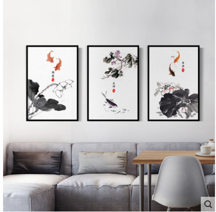 背景裝飾畫批發(fā) 背景裝飾畫供應(yīng)  花鳥斗方裝飾畫L框