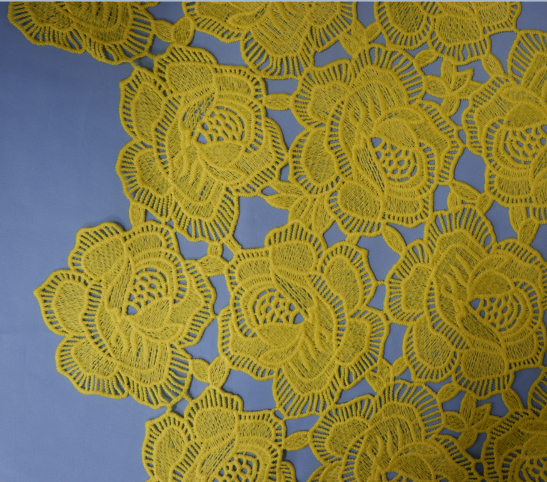 水溶刺繡花邊牛奶絲滿幅花邊繡，水溶花邊生產(chǎn)廠家供應(yīng)直銷