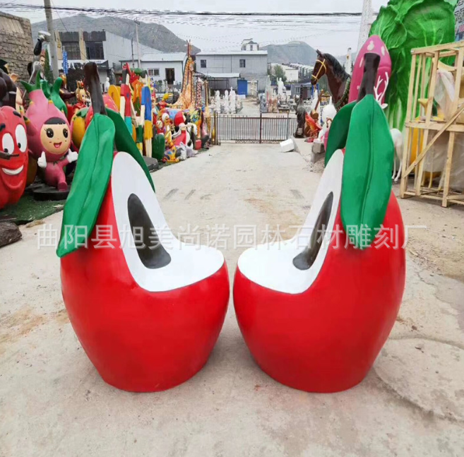 玻璃鋼水果座椅 異形座椅雕塑 廣場商場園林玻璃鋼座椅卡通座椅