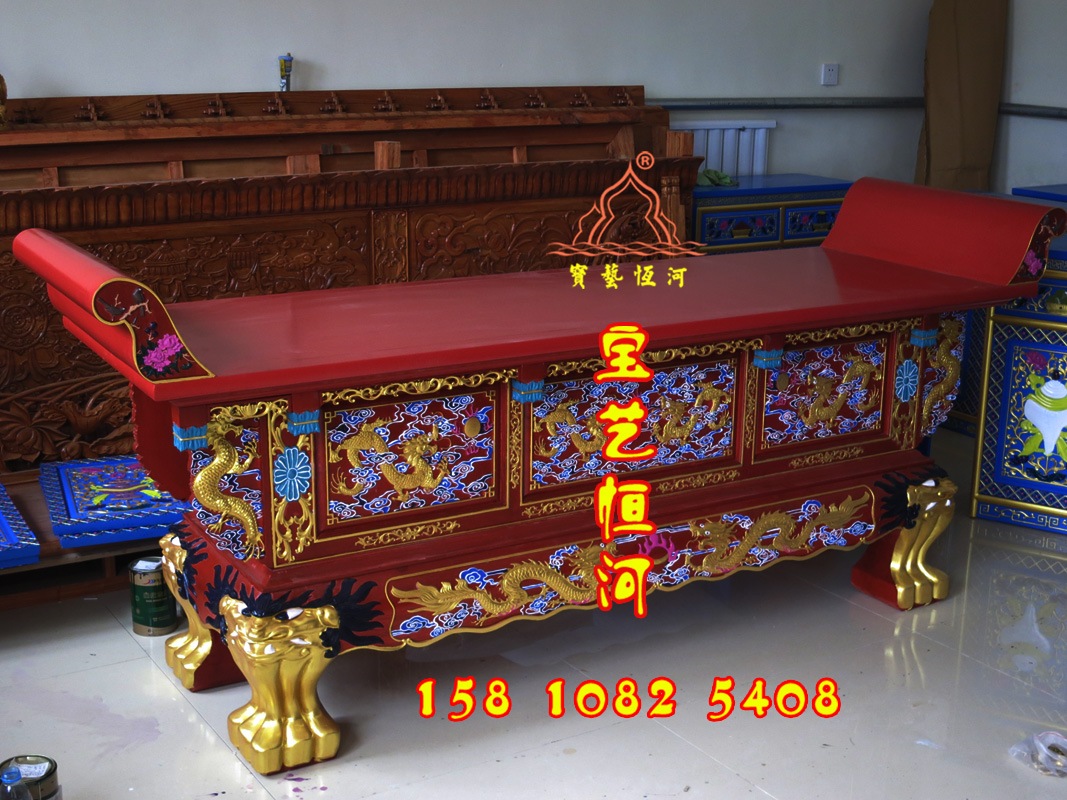 601寺院彩繪供桌元寶桌密宗佛桌藏式佛龕神臺(tái)