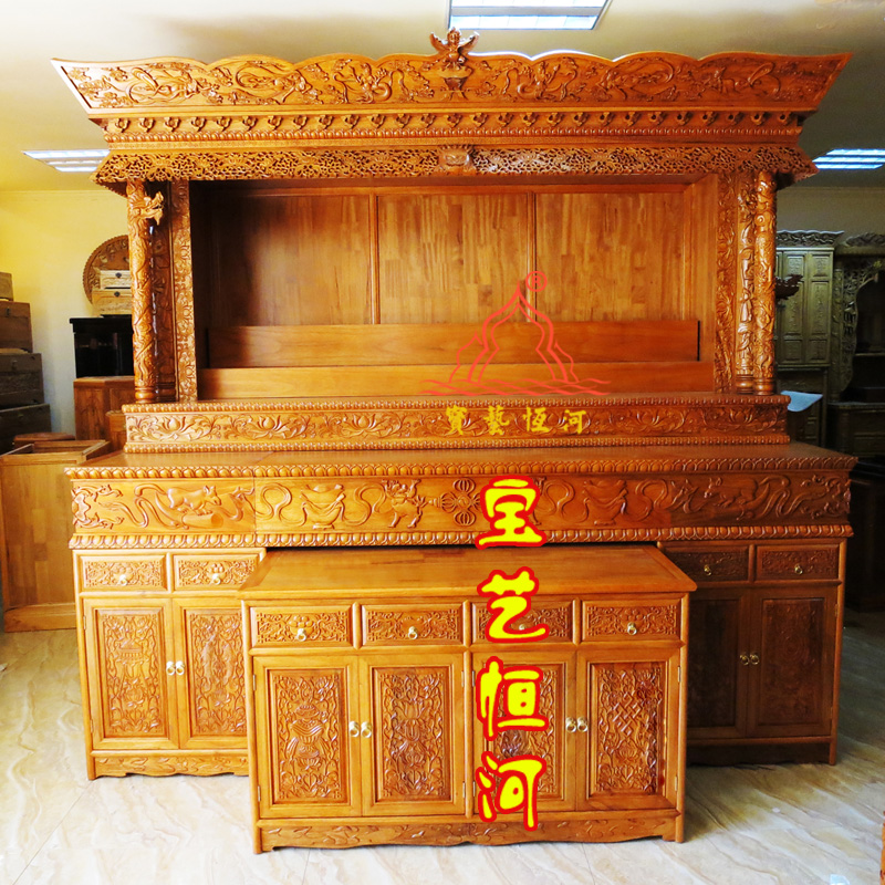 101仿古藏式佛龕密宗佛堂供桌三層佛臺金剛佛臺