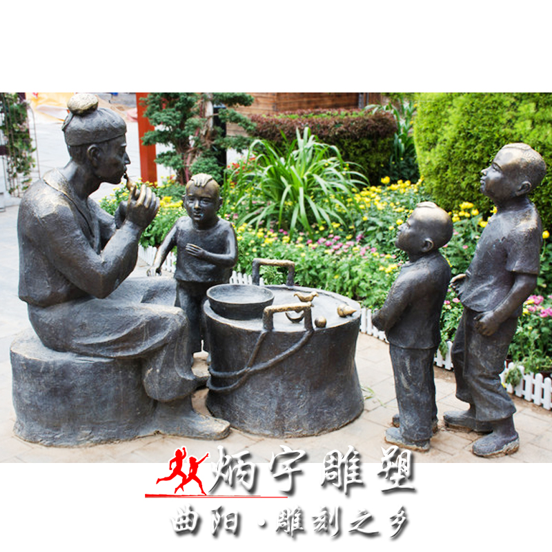 拉黃包車人物雕塑鑄銅雕塑定制 車夫拉人力車雕塑 扭秧歌人物雕塑 民俗文化雕塑 河邊洗衣服人物雕塑 古代吹糖人人物雕塑