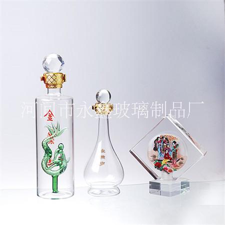 訂制手工藝玻璃酒瓶|玻璃手工藝酒瓶廠家