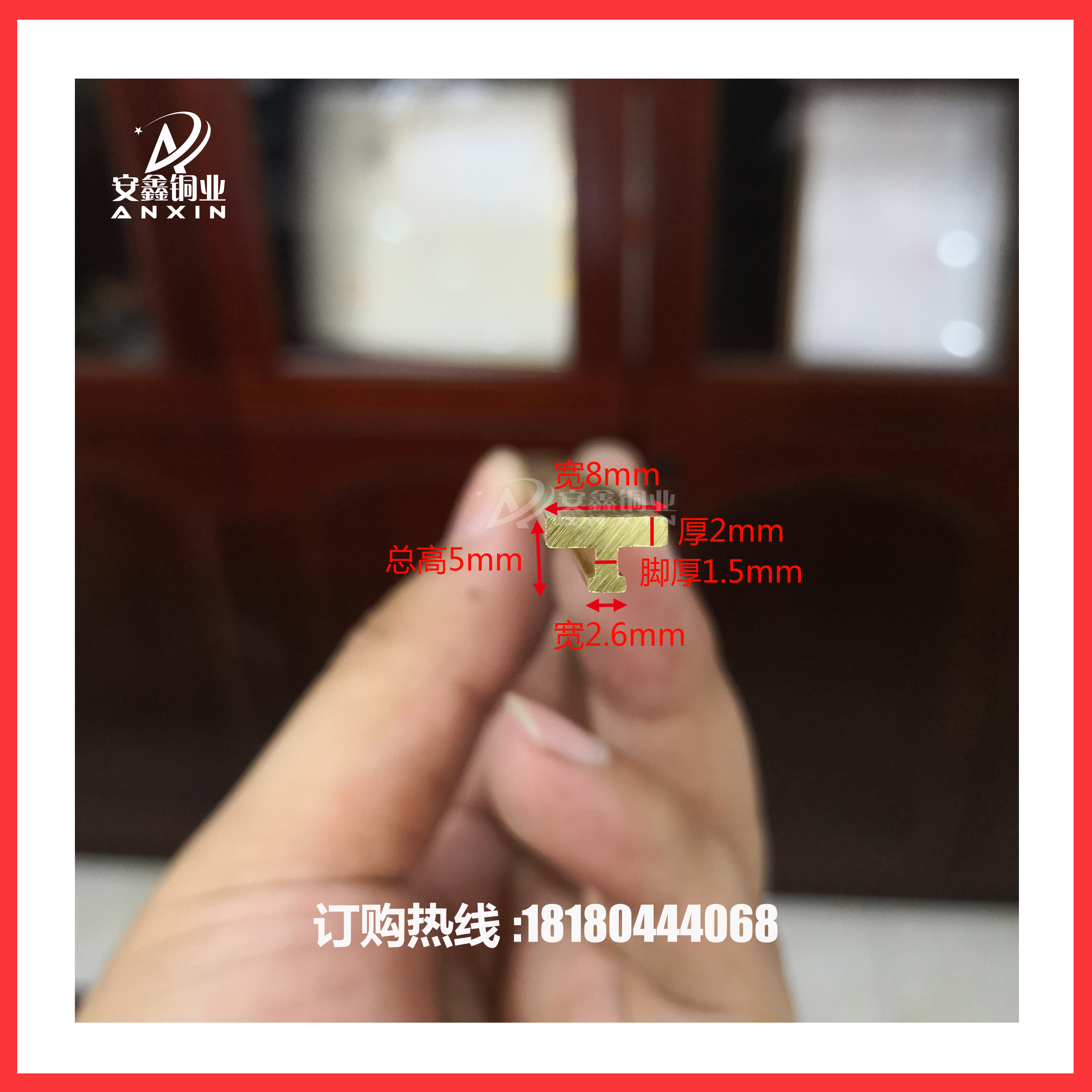 安鑫銅業(yè)批發(fā)家具木門柜門墻面裝飾銅條 四川銅條廠家定制裝飾銅條 T型銅條