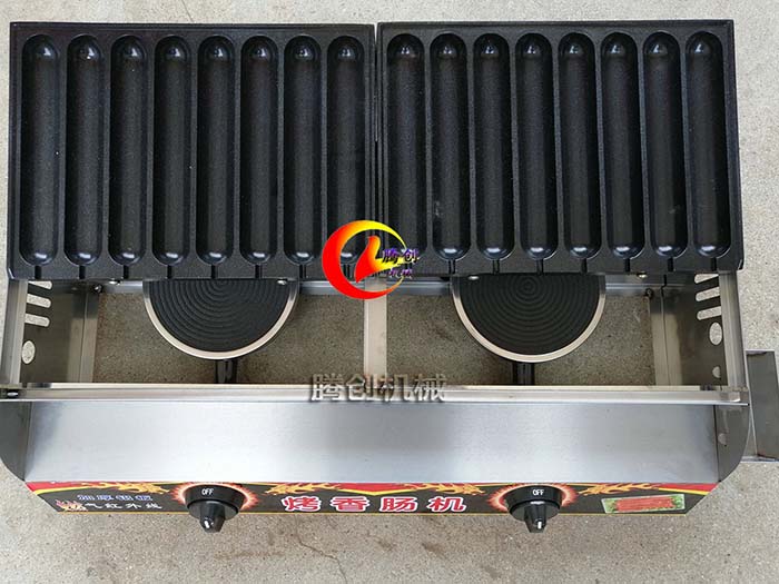 新升級16串燃氣秘制烤腸機,商用小吃液化氣烤腸機熱狗機