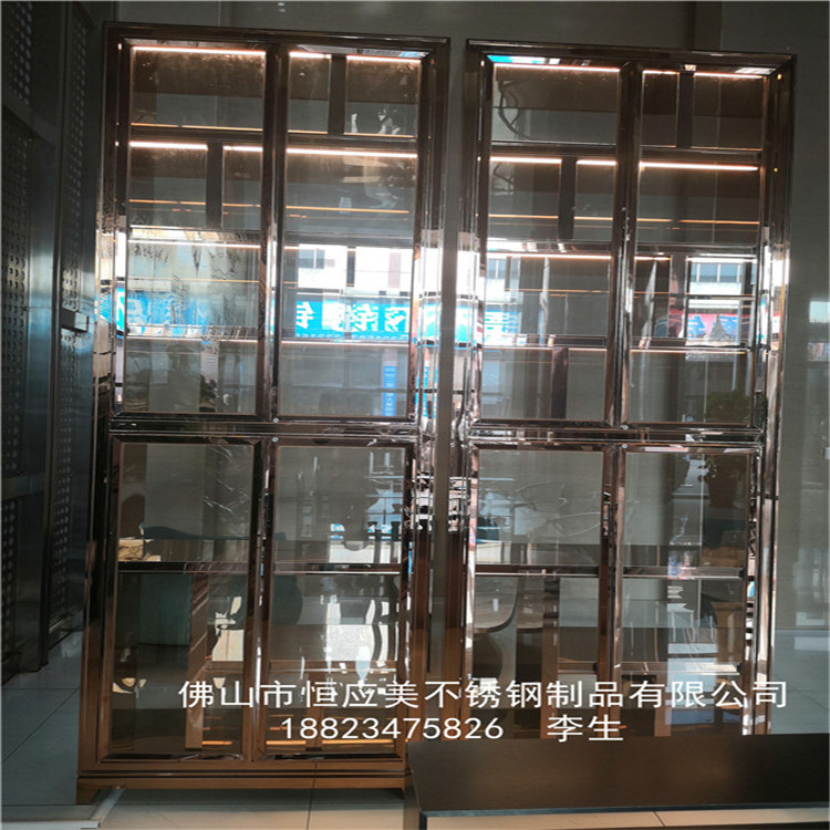 供應(yīng)別墅 酒店 ktv不銹鋼紅酒展示柜 拉絲酒柜