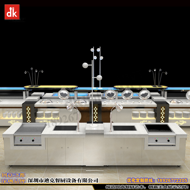 迪克自助餐臺(tái)設(shè)計(jì)制作 餐飲家具移動(dòng)布菲臺(tái)定制 移動(dòng)餐臺(tái)柜備餐