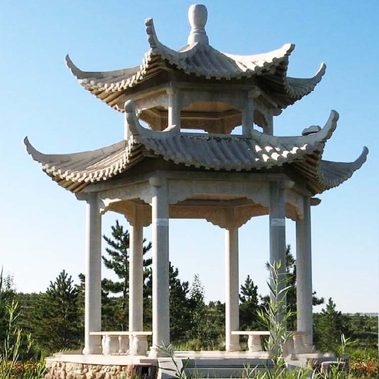 廠家直銷景區(qū)石雕涼亭 晚霞紅石雕涼亭 單層六角亭子