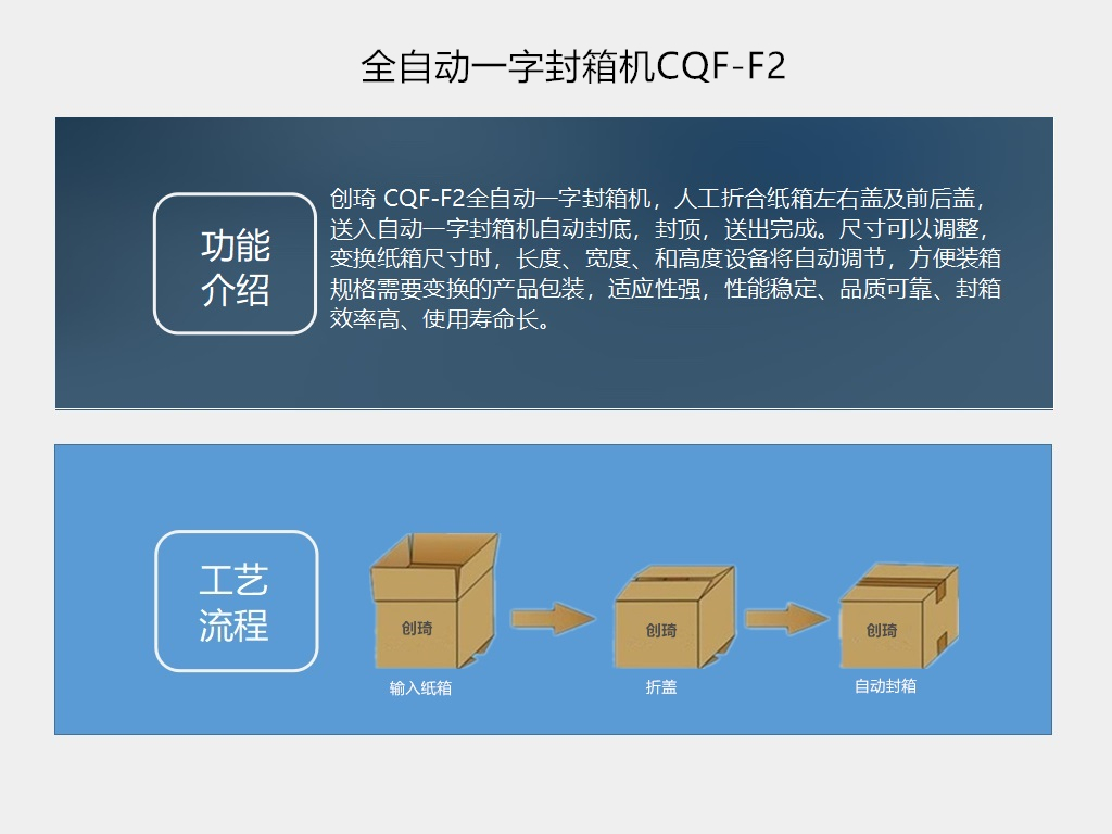 全自動一字封箱機CQF-F2廠家創(chuàng)琦智能 封箱機專業(yè)廠家供應(yīng)直銷