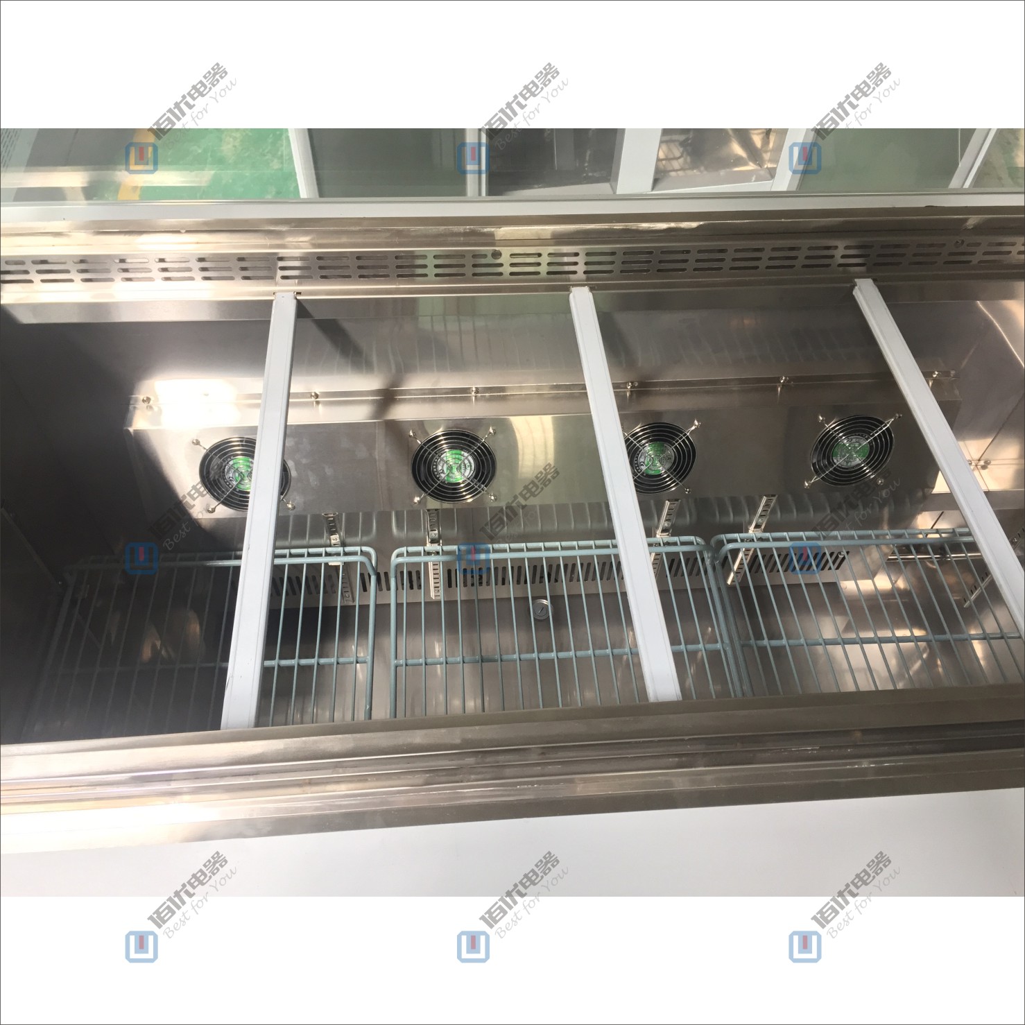 水果沙拉柜，沙拉展示柜，商用保鮮操作臺(tái) 帶玻璃罩沙拉柜 定制沙拉柜