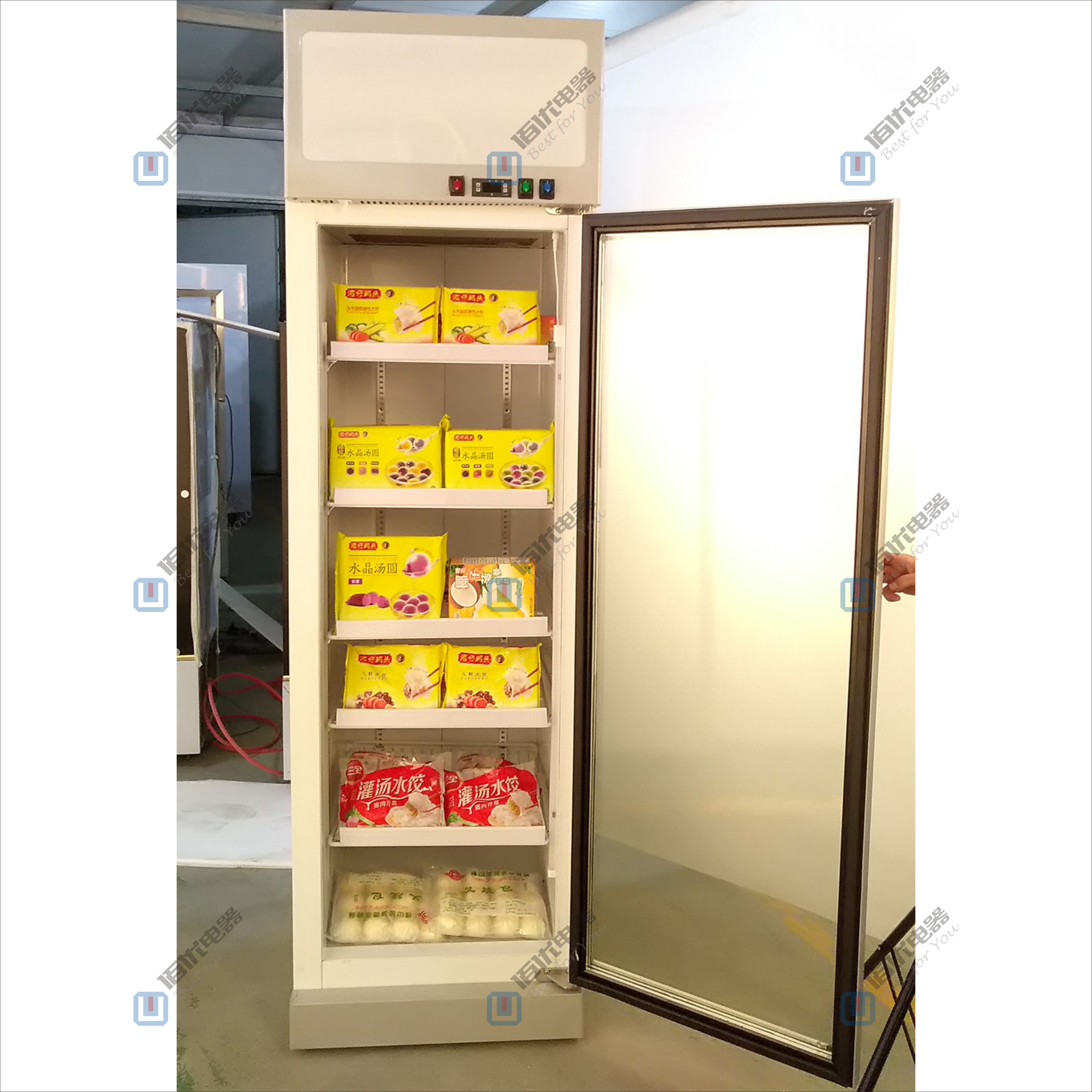 超市便利店冷凍展示柜，立式保鮮柜冰柜，商用冷柜定制 立式展示柜