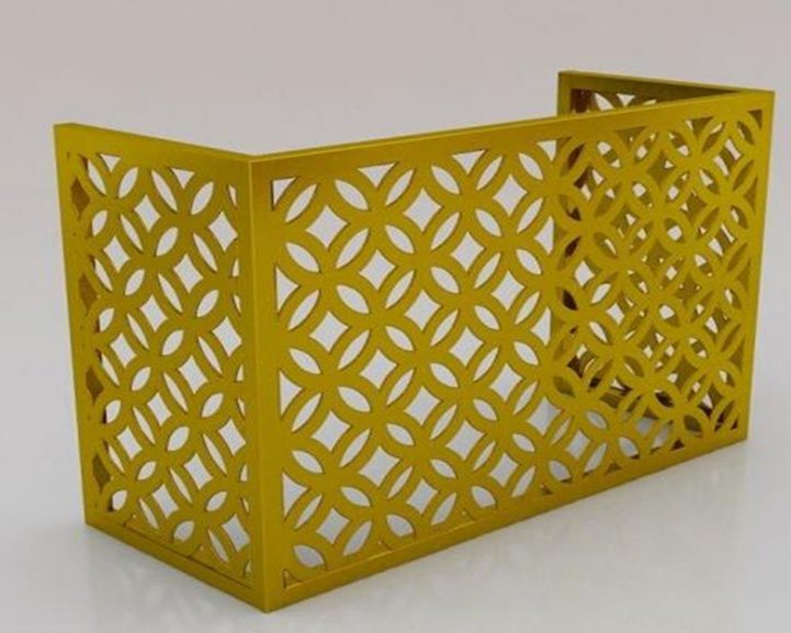 百色鋁合金空調(diào)罩室外鏤空雕花沖孔百葉折疊鋁合金空調(diào)外機罩定制