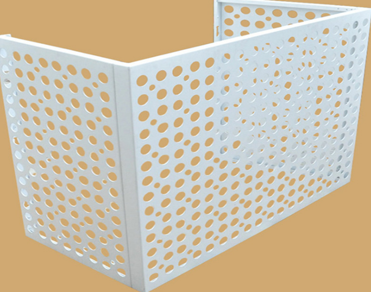 百色鋁合金空調(diào)罩室外鏤空雕花沖孔百葉折疊鋁合金空調(diào)外機罩定制