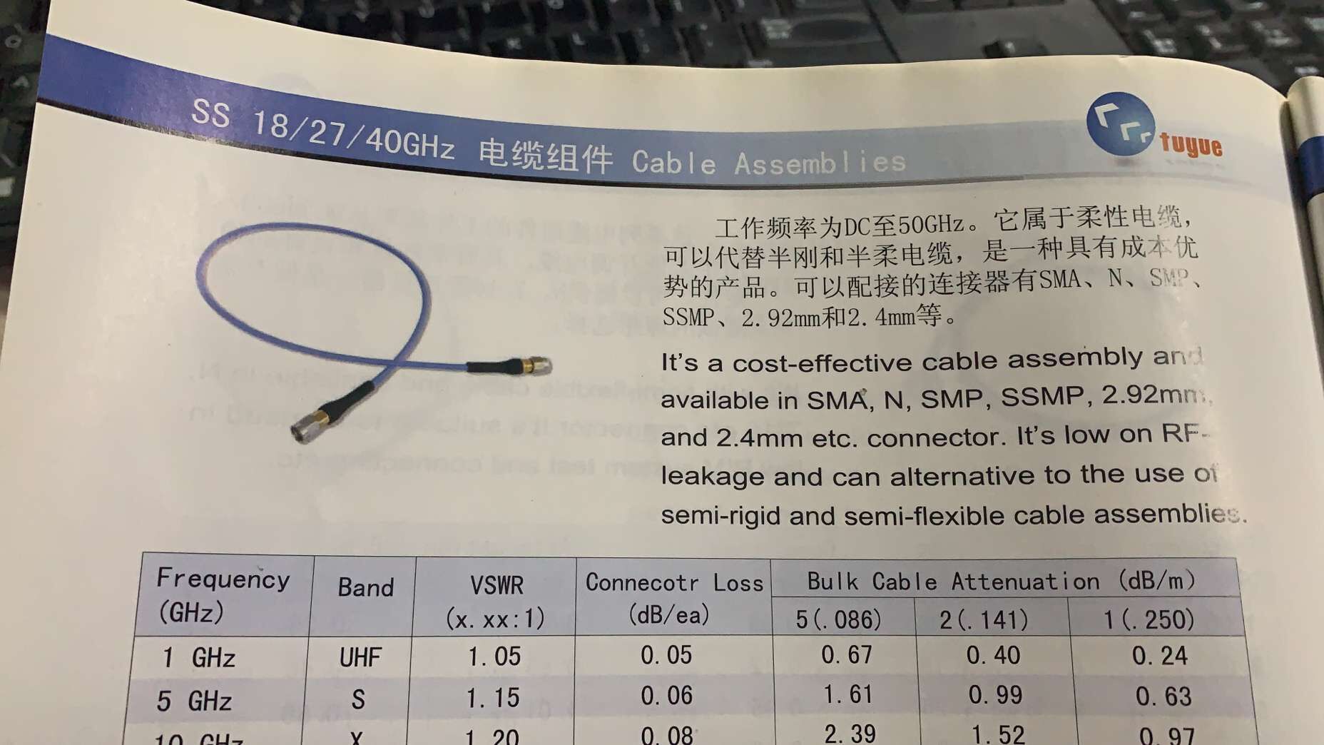 50GHz底損穩(wěn)相射頻電纜組件  50GHz高頻測(cè)試線