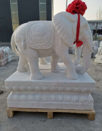 大理石石雕大象供應(yīng)商  大理石石雕大象生產(chǎn)廠家 四川大理石石雕大象