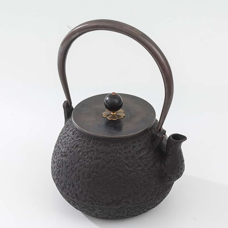 吉春堂 鑄鐵泡茶鐵壺小素壺（褐色）1.2升鐵茶壺煮水茶具鑄鐵壺