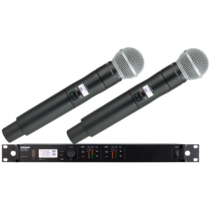 Shure ULXD24D/SM58 舒爾數(shù)字手持無線話筒 ULXD24/58心形動(dòng)圈手持麥克風(fēng)