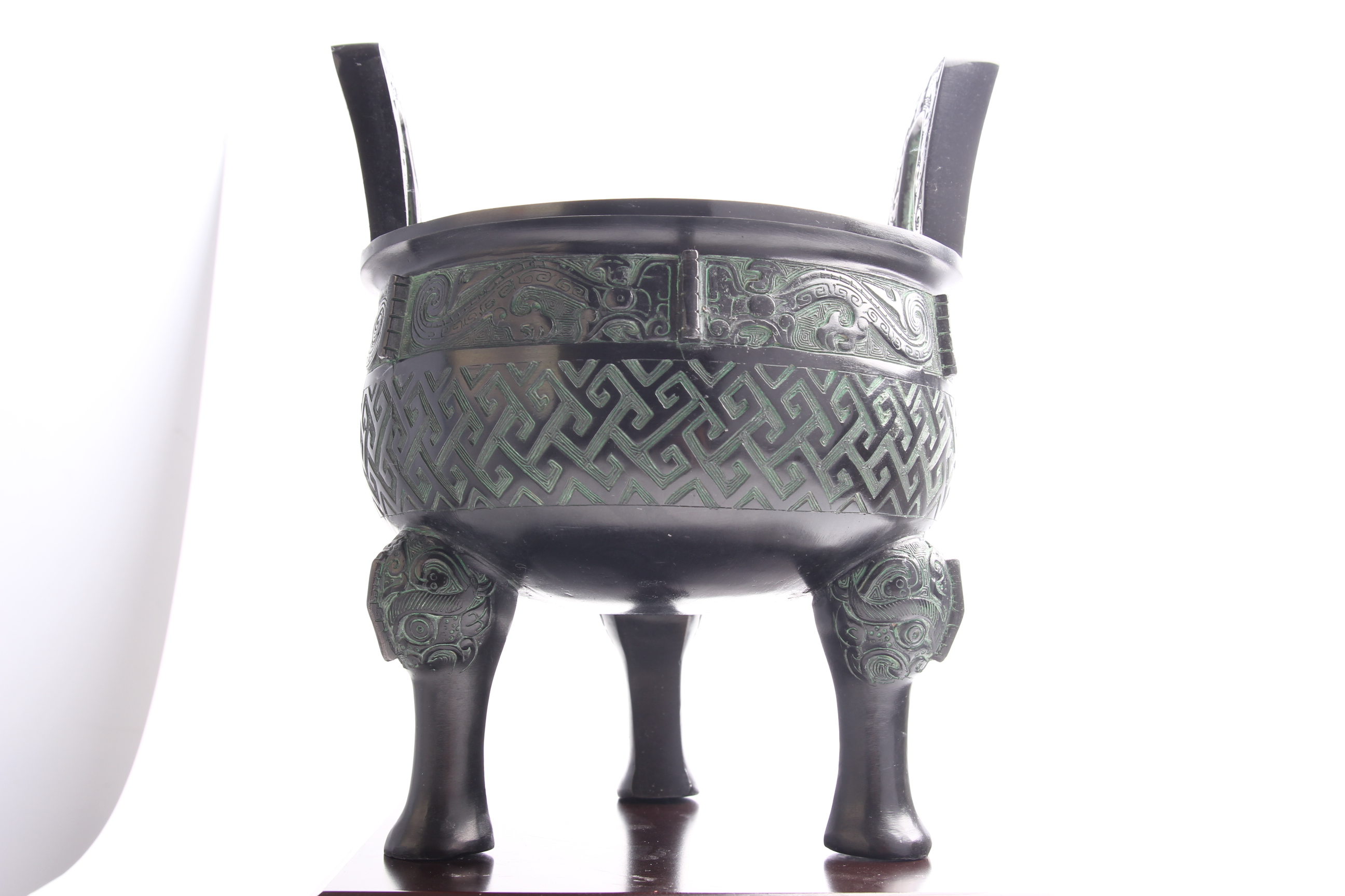 仿古青銅器擺件勾連紋鼎工藝品節(jié)日禮品漢婚影視道具定制