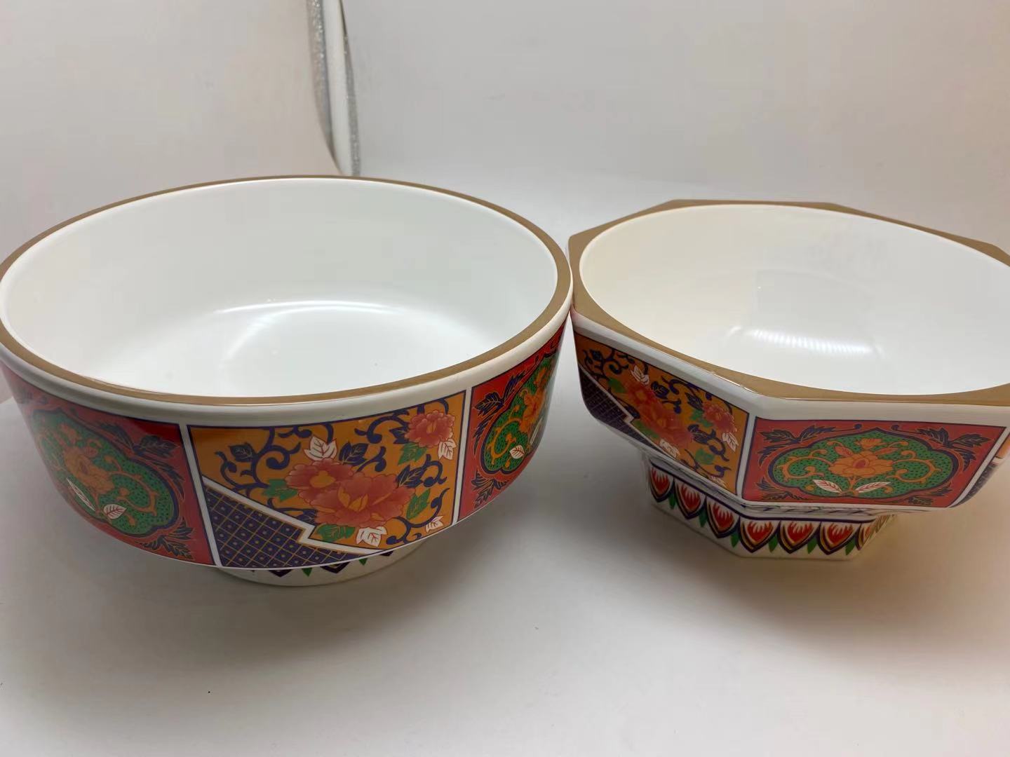 上海壹粵密胺特色面碗餐具，日式多邊形創(chuàng)意拉面碗定制